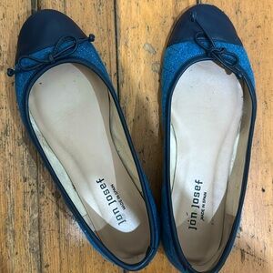 Jon Josef blue denim and black flats
